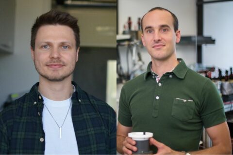 FAU EAM member Prof. Dr. Julien Bachmann, Chair of Chemistry of Thin Film Materials (CTFM) and Michael Bosch, doctoral candidate at the Chair CTFM at FAU.